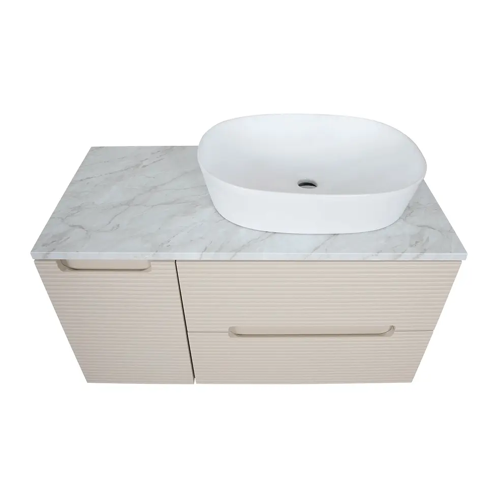 Thumbnail: Matrix Plus 900mm Wall Hung Vanity Unit with Cabinet & Countertop -  Oat/Marble