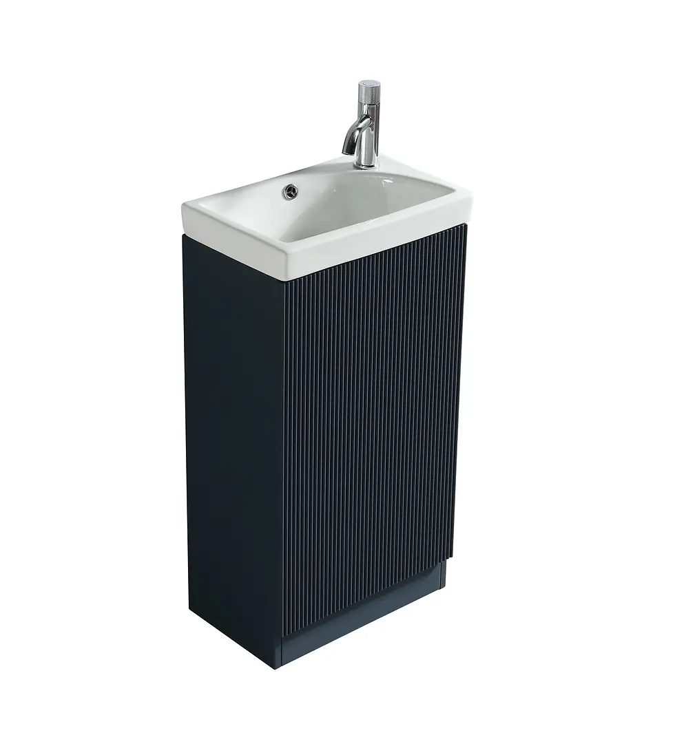 Thumbnail: Zest Flex Mini Cloakroom Vanity with Ceramic Basin - Charcoal