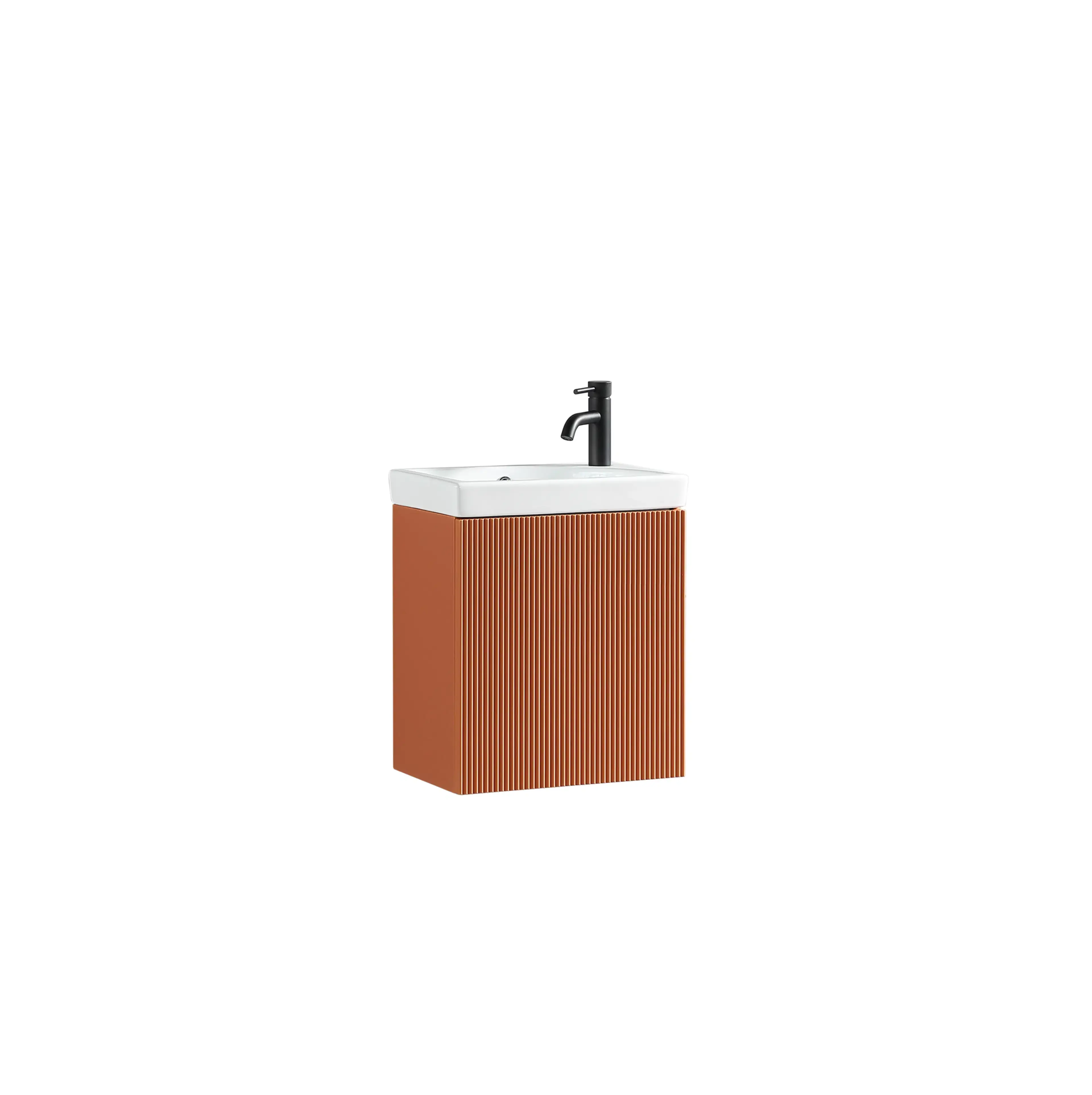 Flex Mini 460mm Wall Hung Cloakroom Vanity & Basin - Bruciata Orange
