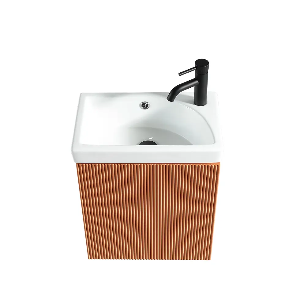 Thumbnail: Flex Mini 460mm Wall Hung Cloakroom Vanity & Basin - Bruciata Orange