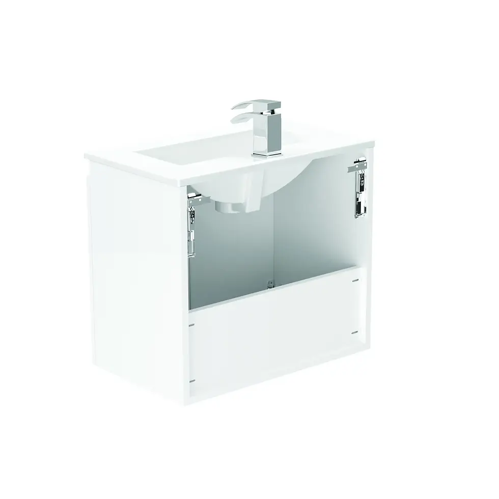 Thumbnail: Serenity 600mm Wall Hung Vanity Unit - Cupboard - White Gloss