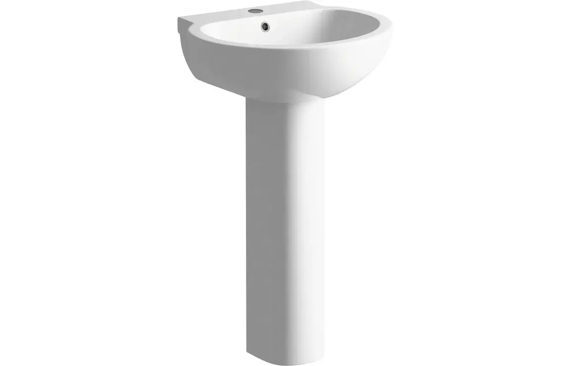 Madrid 535x490mm 1TH Basin & Full Pedestal