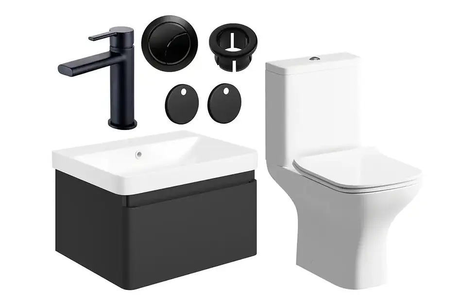 Thumbnail: At Home Value Colt Vanity Unit & Toilet Set - Black