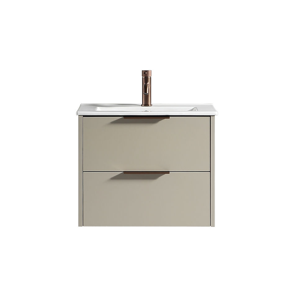 Thumbnail: Saturn 600mm 2 Drawer Wall Hung Vanity & Basin - Midday Grey
