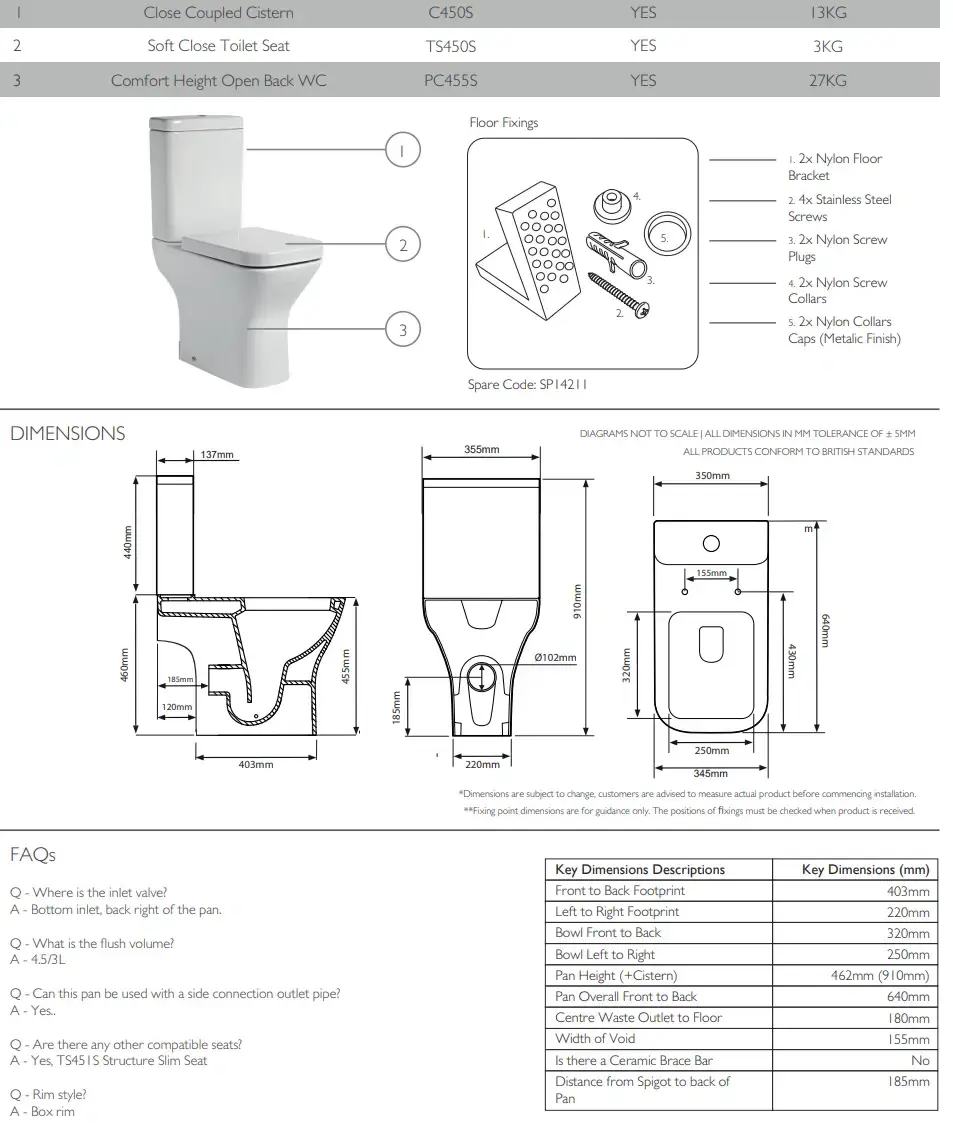 Thumbnail: Tavistock Structure Close Coupled Open Comfort Height Toilet