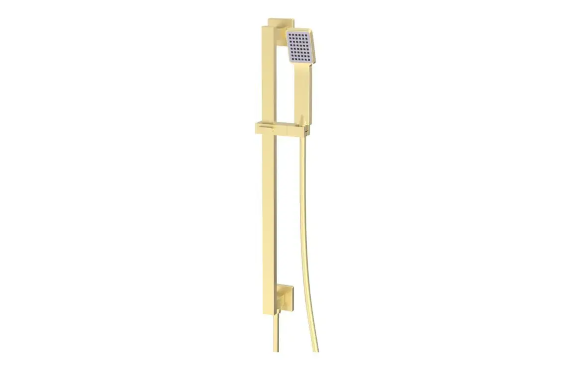 Cora Square Riser Rail Kit w/Elbow & Handset - Brushed Brass