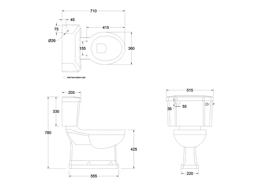 Thumbnail: Burlington S Trap CC WC with 520 Lever Cistern
