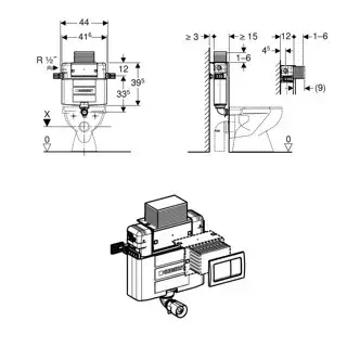 Thumbnail: Geberit Alpha Concealed Cistern 120mm w/Square Flush Plate