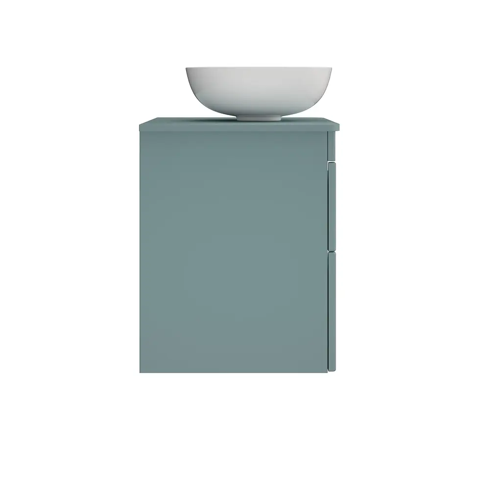 Thumbnail: Deccado Bromont 2 Drawer Vanity Unit 600mm with Worktop and Sit-on Bowl - Blue