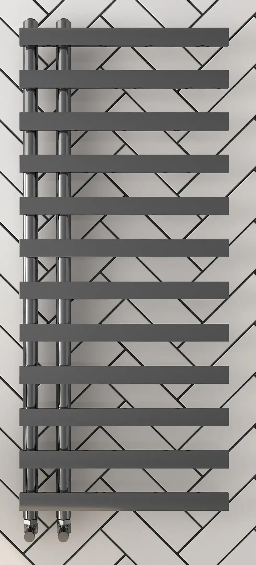 Thumbnail: In Trend Index Open Ended Ladder Towel Rail Gunmetal Brushed (12 Bars)