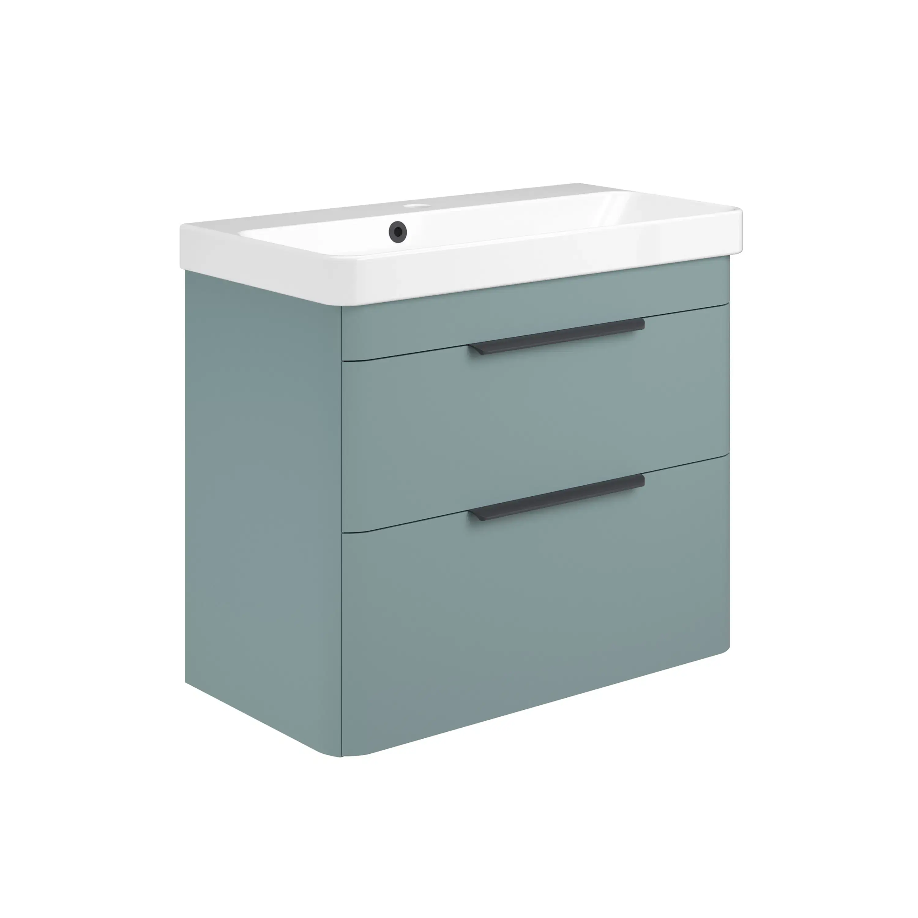 Deccado Crofton 2 Drawer Vanity Unit 700mm with Ceramic Basin and Handles - Blue