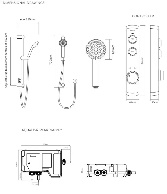 Thumbnail: Aqualisa iSystem Digital Shower with Adjustable Head (High Pressure/ Combi)