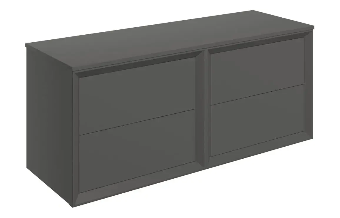 Pulse 1200mm Wall Hung 4 Drawer Basin Unit Run & Top - Matt Clay