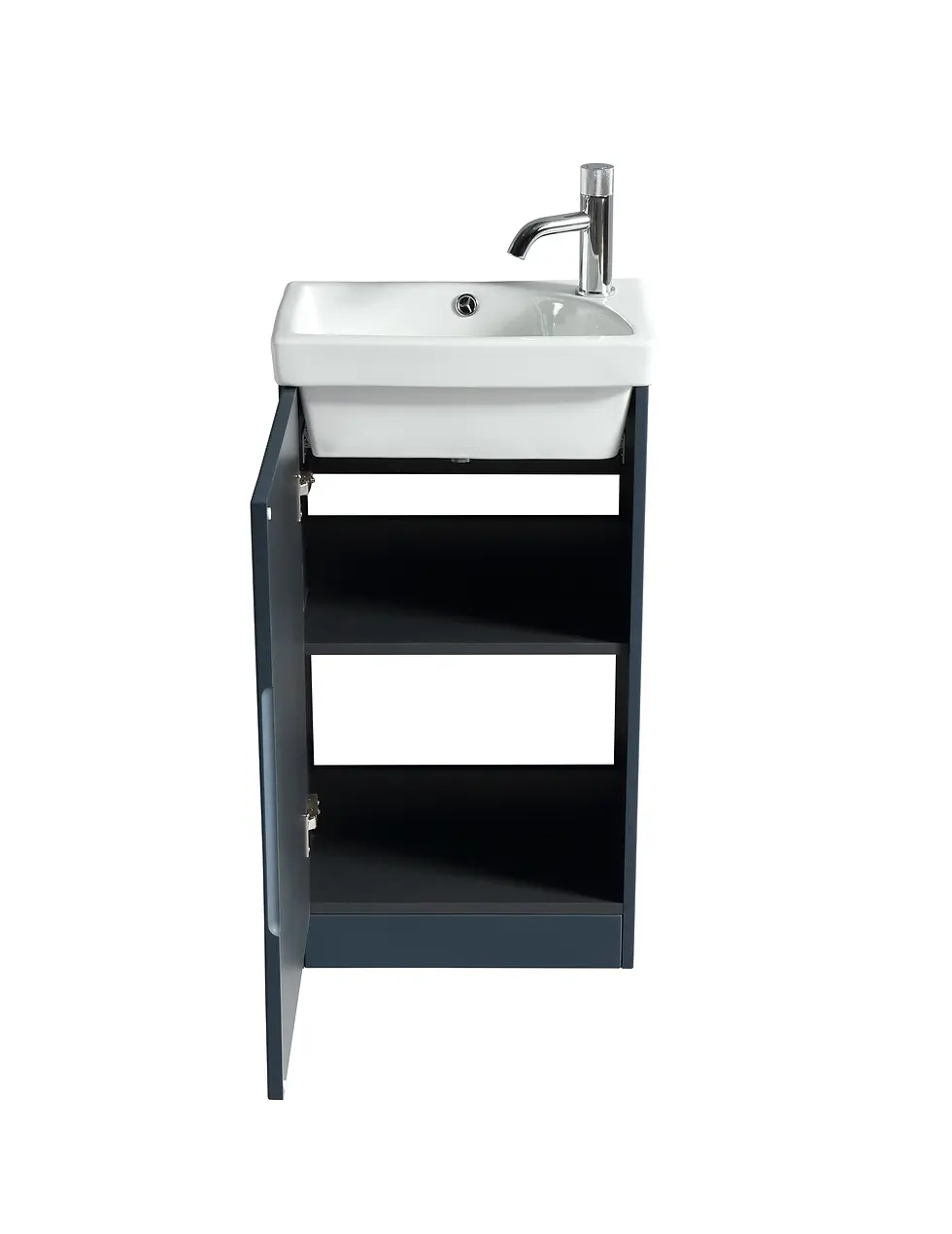 Thumbnail: Zest Flex Mini Cloakroom Vanity with Ceramic Basin - Charcoal