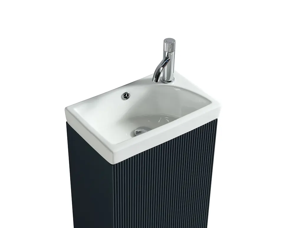 Thumbnail: Zest Flex Mini Cloakroom Vanity with Ceramic Basin - Charcoal