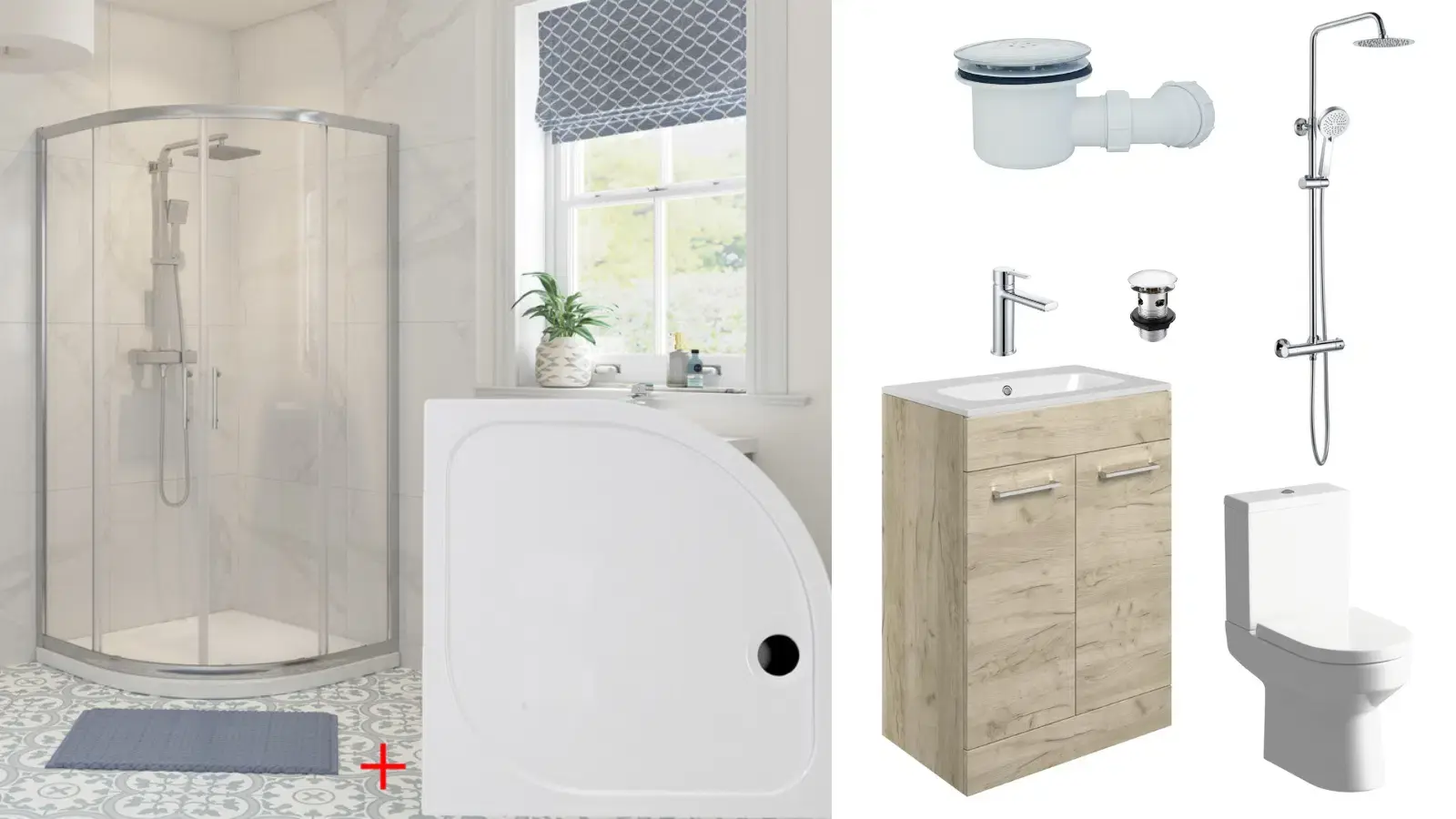 Sasha Bathroom Suite with 800mm Quadrant Shower
