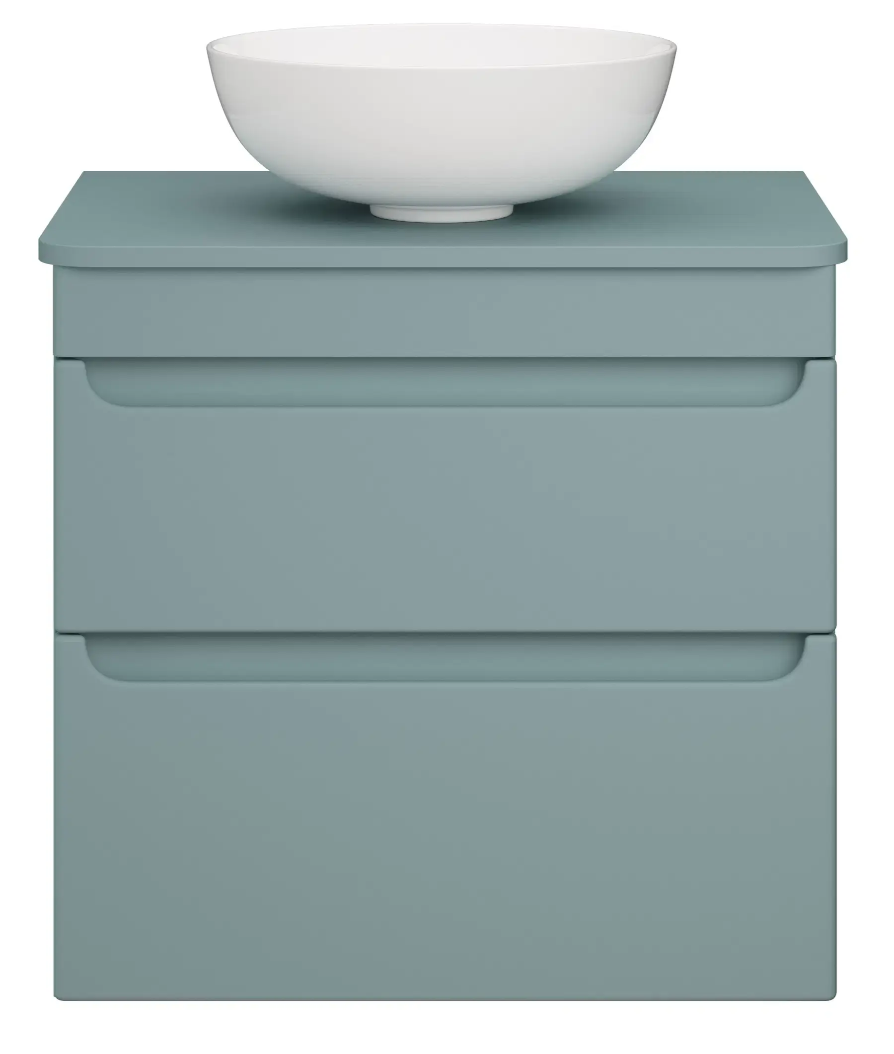 Deccado Bromont 2 Drawer Vanity Unit 600mm with Worktop and Sit-on Bowl - Blue