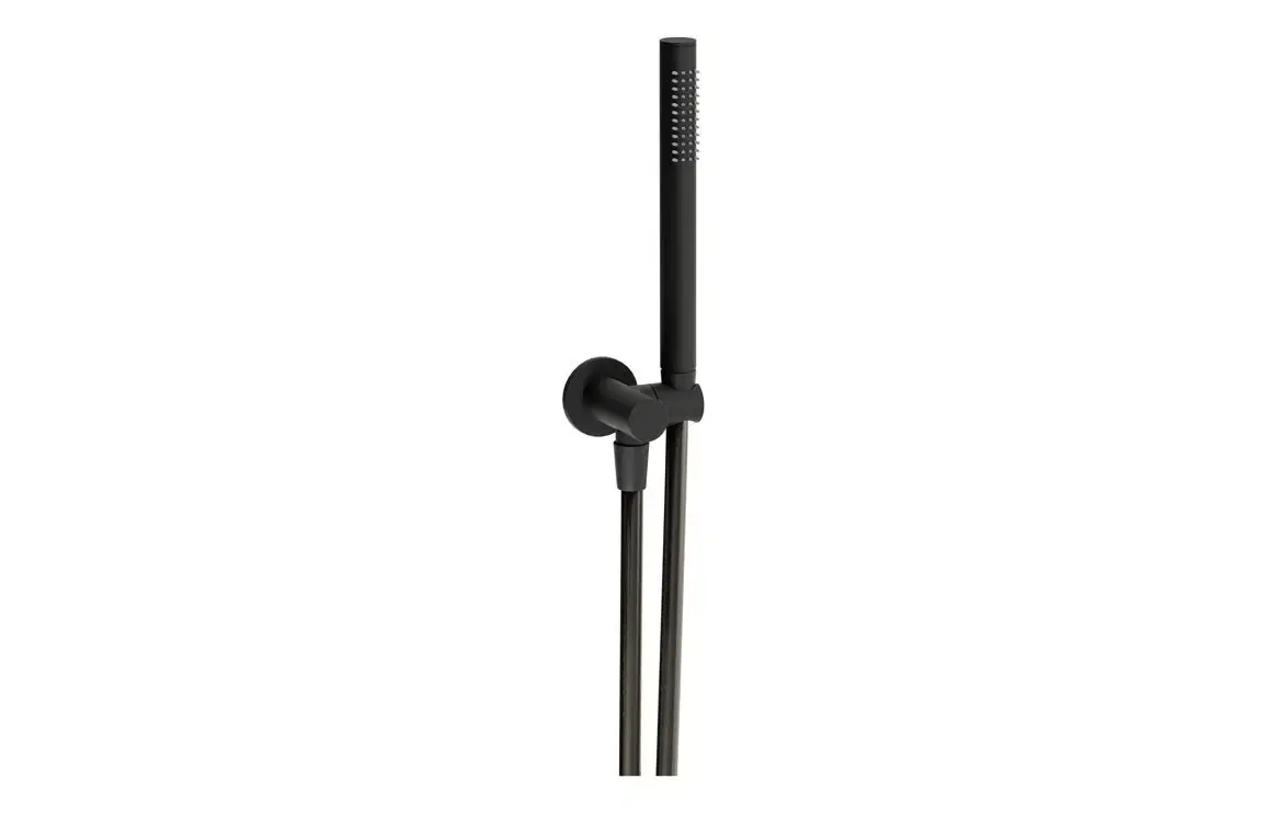 Abode Euphoria Circular Wall Outlet, Handset & Bracket Set - Matt Black