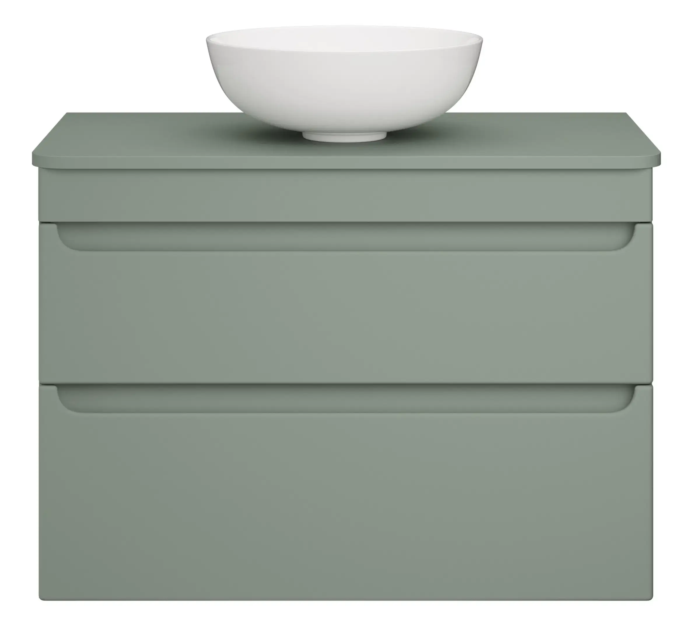 Deccado Bromont 2 Drawer Vanity Unit 800mm with Worktop and Sit-on Bowl - Green