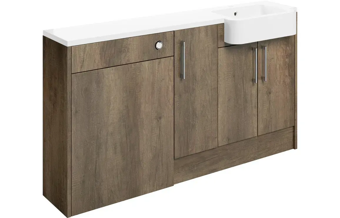 Allure 1542mm Basin WC & 1 Door Unit Combination (RH) - Nebraska Oak
