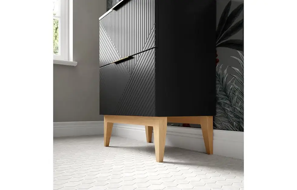 Thumbnail: Loom 615mm Floor Standing 2 Drawer Vanity Unit & Basin - Matt Graphite Grey