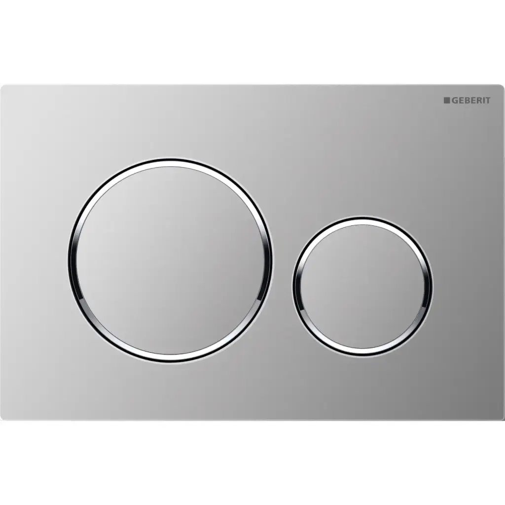 Geberit Sigma20 Round Dual Flush Plate – Matt Chrome with Gloss Chrome Detail