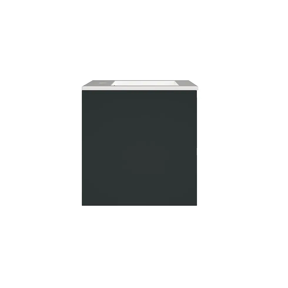 Thumbnail: Deccado Vernas 2 Drawer Vanity Unit 600mm with Cast Basin Sink -Anthracite Gloss
