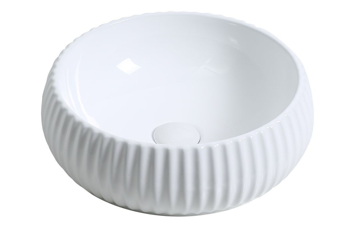 York 400mm Textured Round Washbowl - White