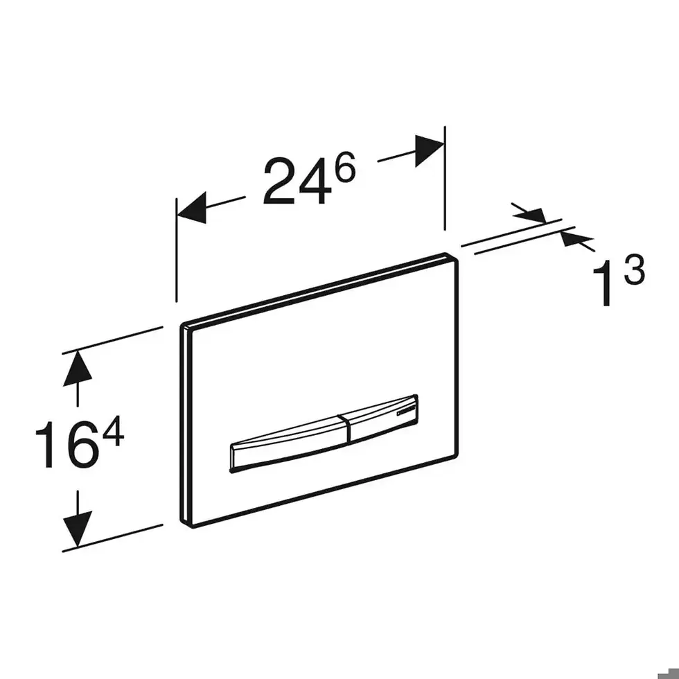 Thumbnail: Geberit Sigma50 Square Dual Flush Plate – Black with Chrome Buttons