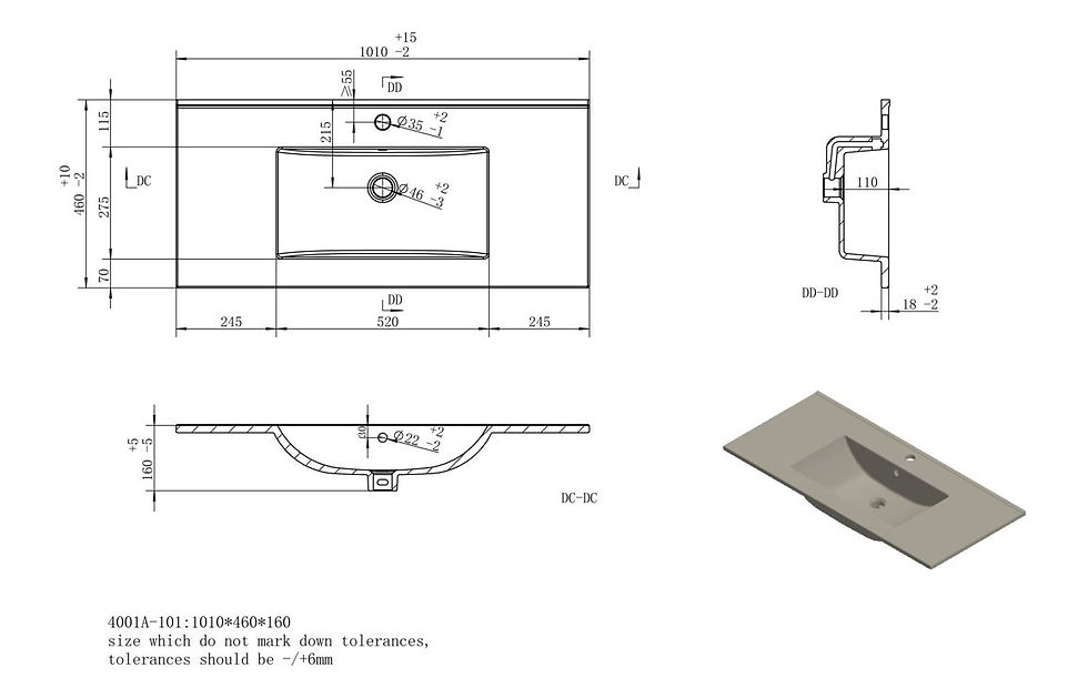 Thumbnail: Clare 1010mm Floor Standing 3 Door Basin Unit & 1TH Basin - Matt White