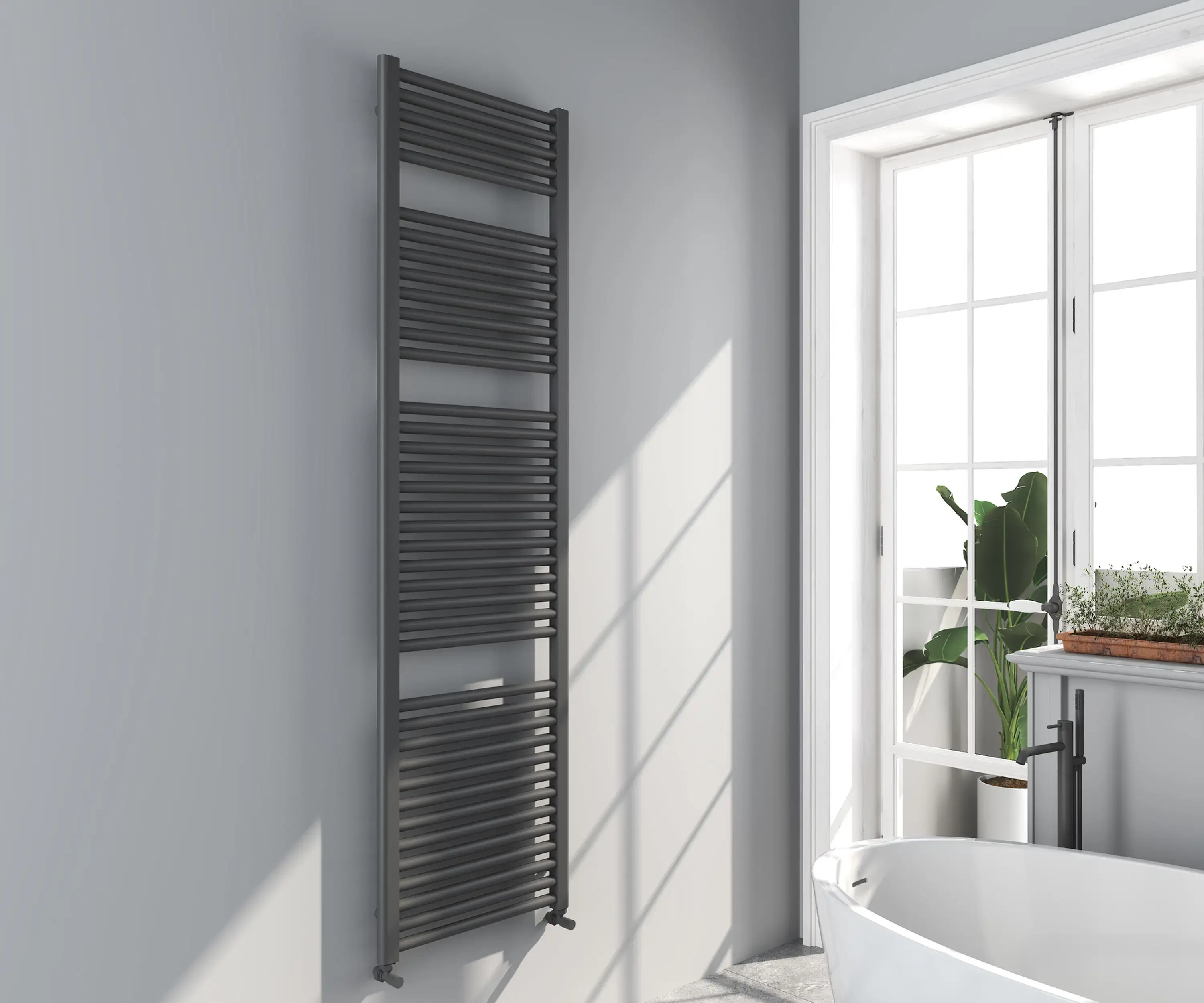 Fusion 1800x500mm Ladder Heated Towel Rail - Gunmetal