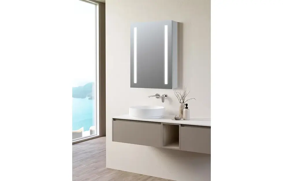 Thumbnail: Sahara 500mm 1 Door Front-Lit LED Bathroom Mirror Cabinet