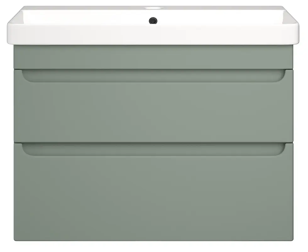 Thumbnail: Deccado Bromont 2 Drawer Vanity Unit 800mm with Ceramic Basin - Verdant Green