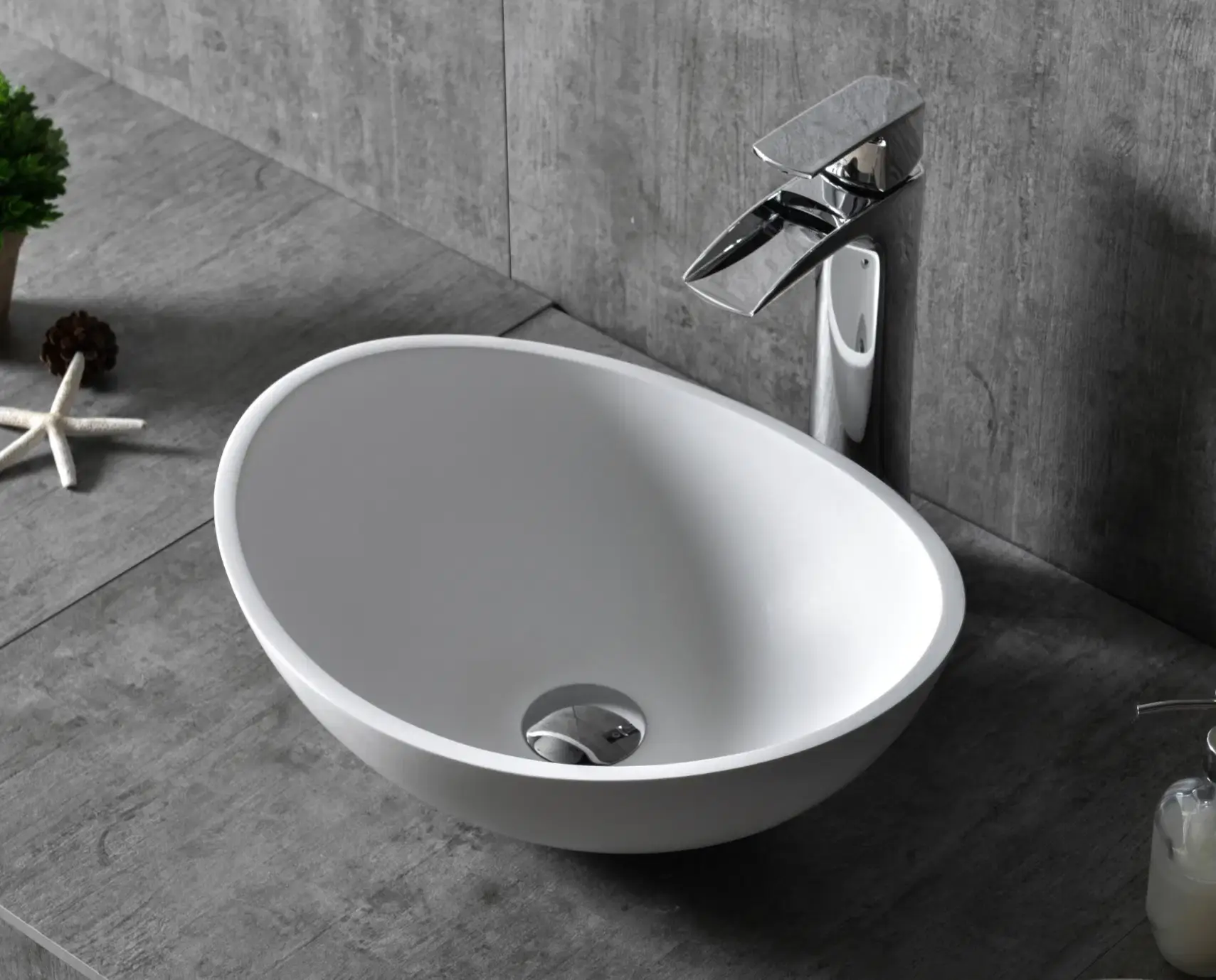 In Trend Eton Counter Top Basin Matt White