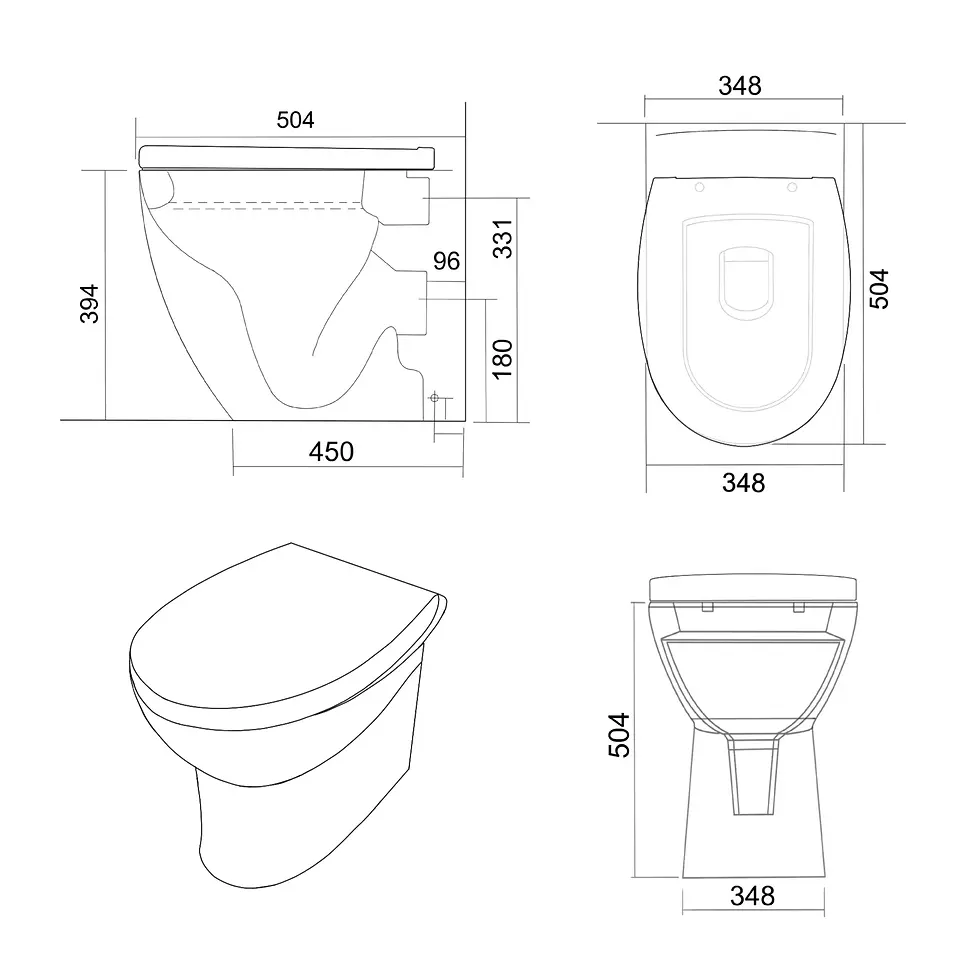 Thumbnail: Deccado Vulcan Back To Wall Toilet Pan with Soft Close Seat - White