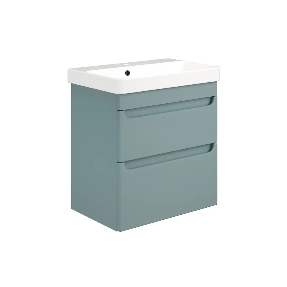 Thumbnail: Deccado Bromont 2 Drawer Vanity Unit 550mm with Ceramic Basin - Fjord Blue