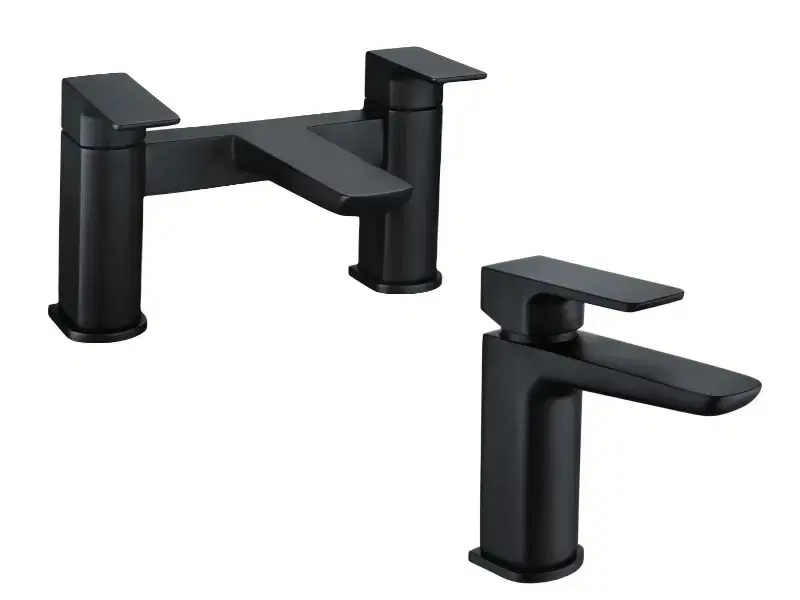 Thumbnail: Burnie Bath Filler and Basin Mono Basin Mixer Pack - Black