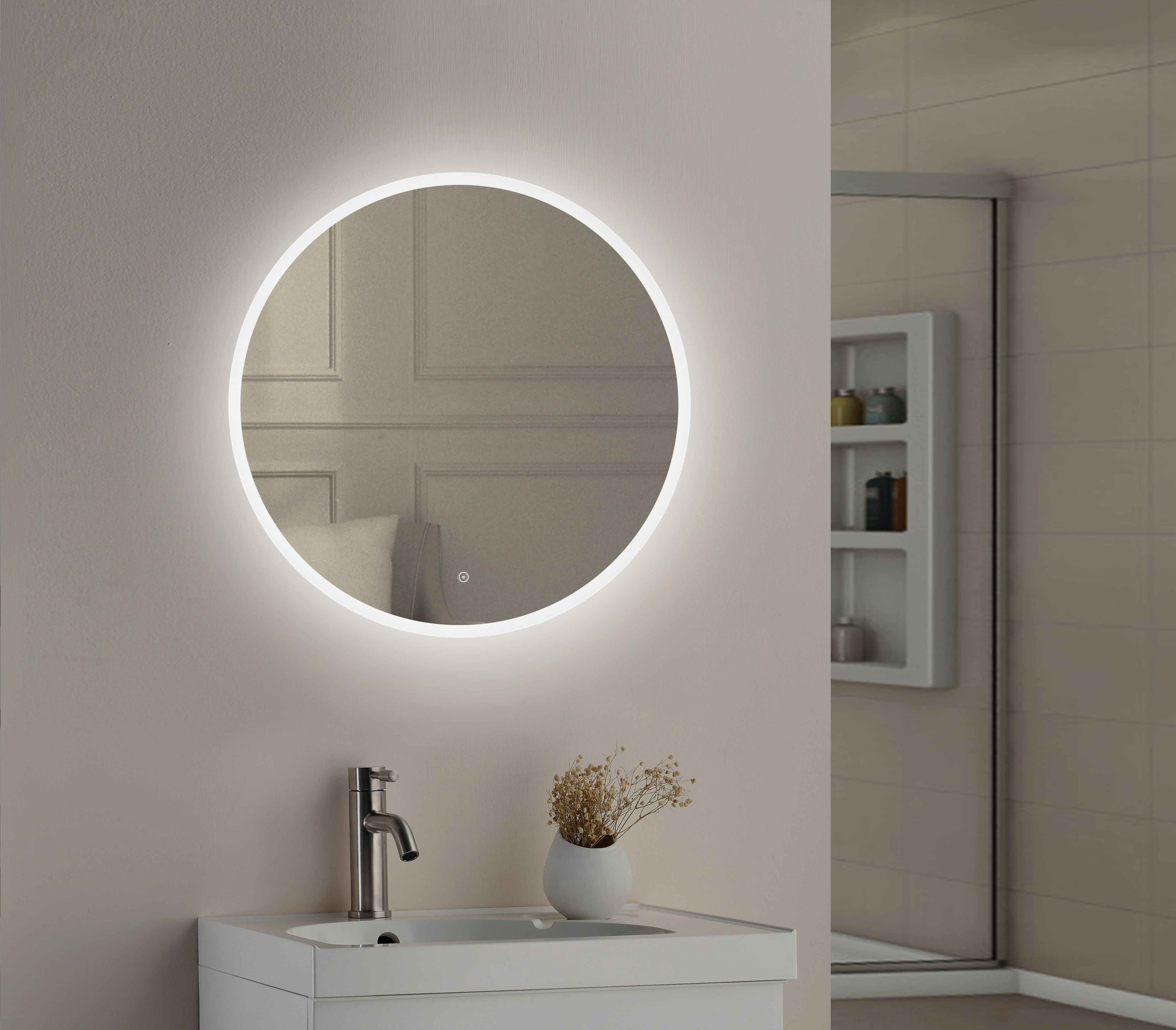 Loxton 500mm LED Bathroom Mirror. Demister & Colour Change