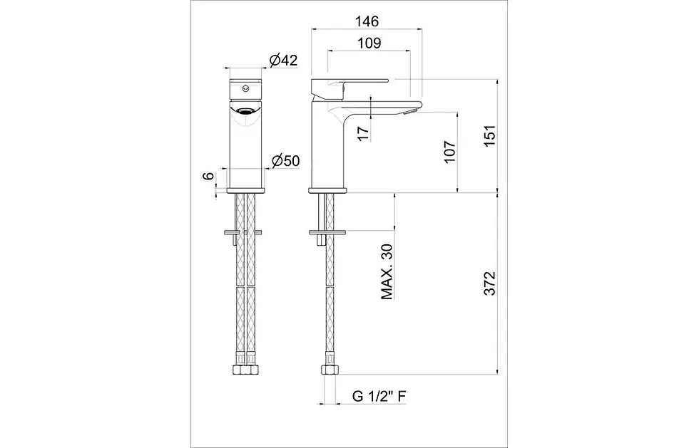 Thumbnail: Vema Timea Basin Mixer Tap - Matt Black