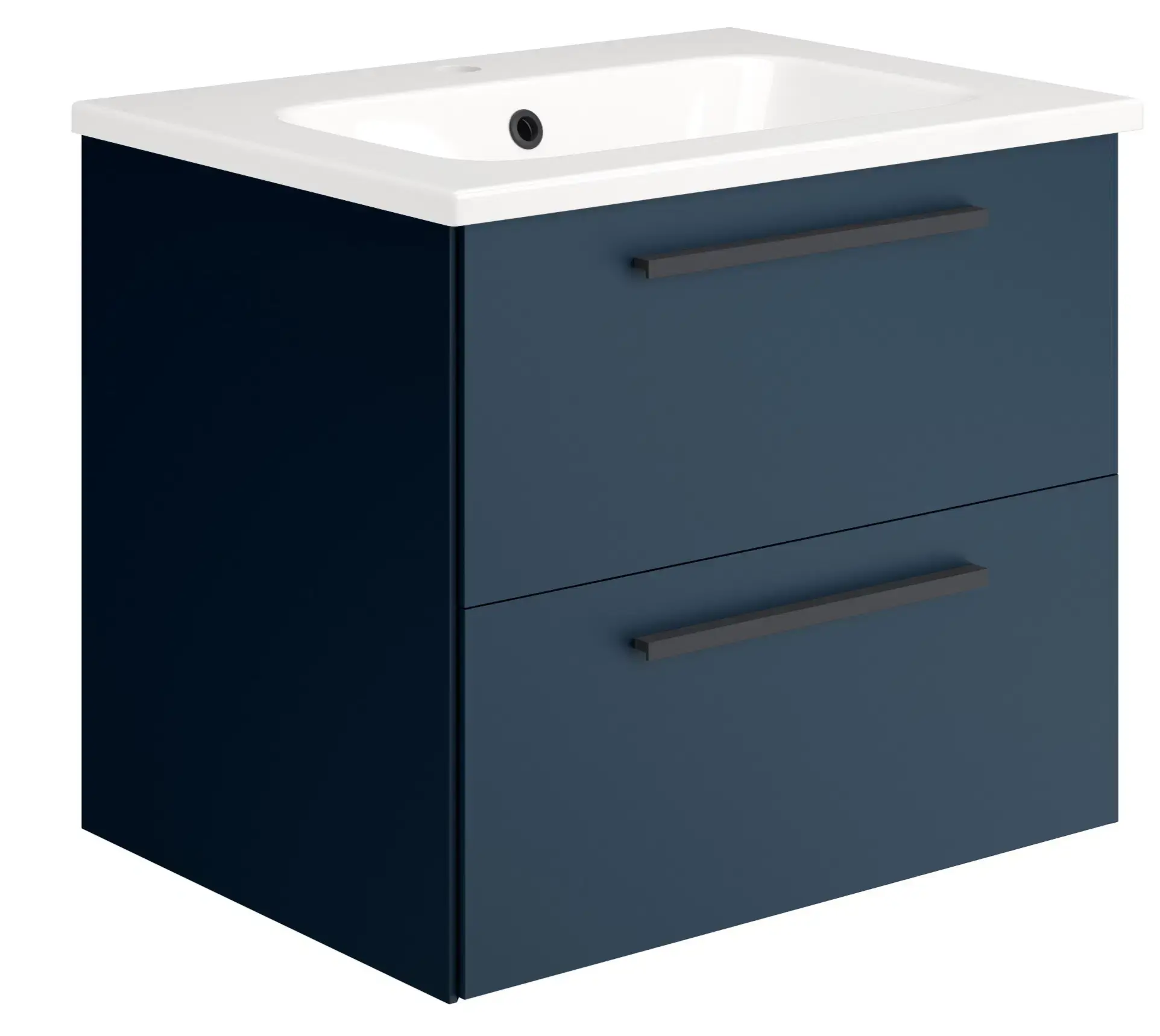 Deccado Berwick 2 Drawer Vanity Unit 600mm & Ceramic Basin and Handles - Blue