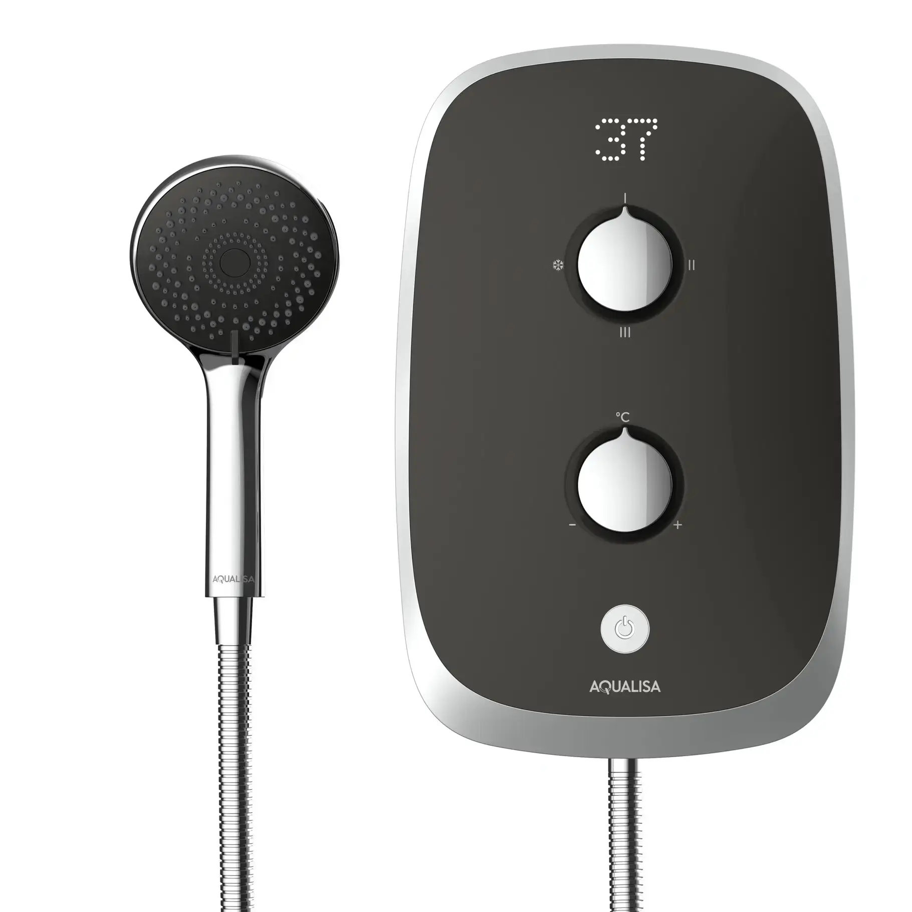 Aqualisa eVOLVE Electric Shower 9.5kW - Grey/Satin Silver