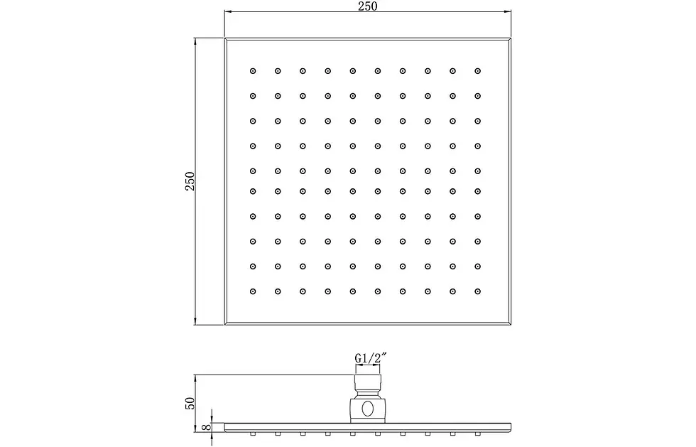 Thumbnail: 250mm Square Showerhead - Chrome