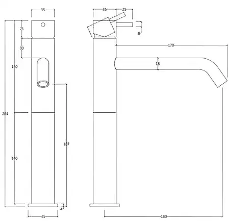 Thumbnail: Flair Basin Tall mono mixer Tap no waste CHROME