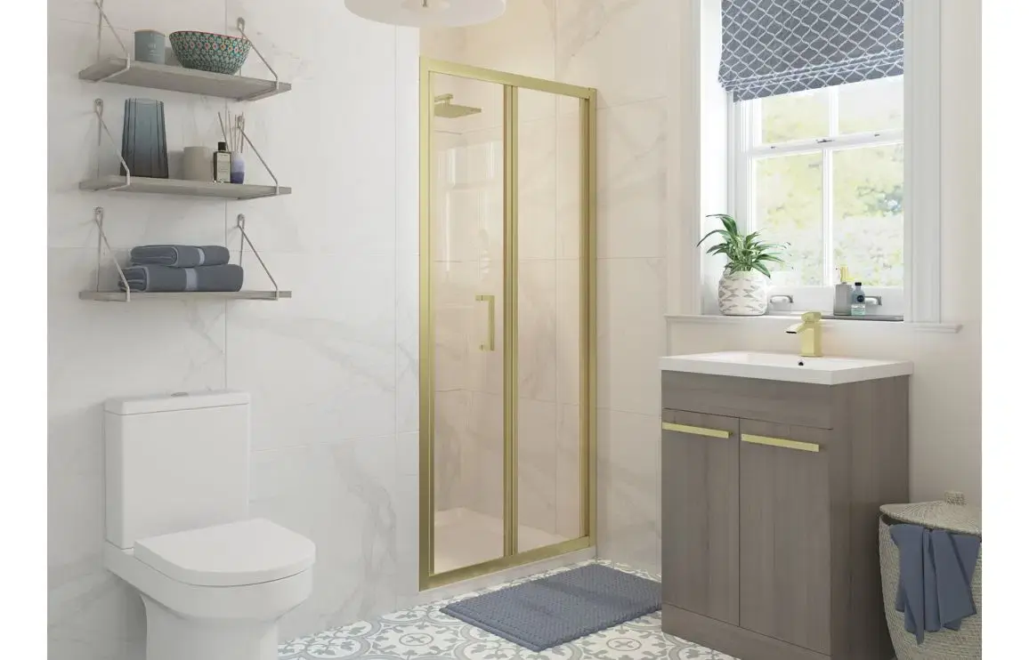 Core 760mm Bi-fold Door - Brushed Brass
