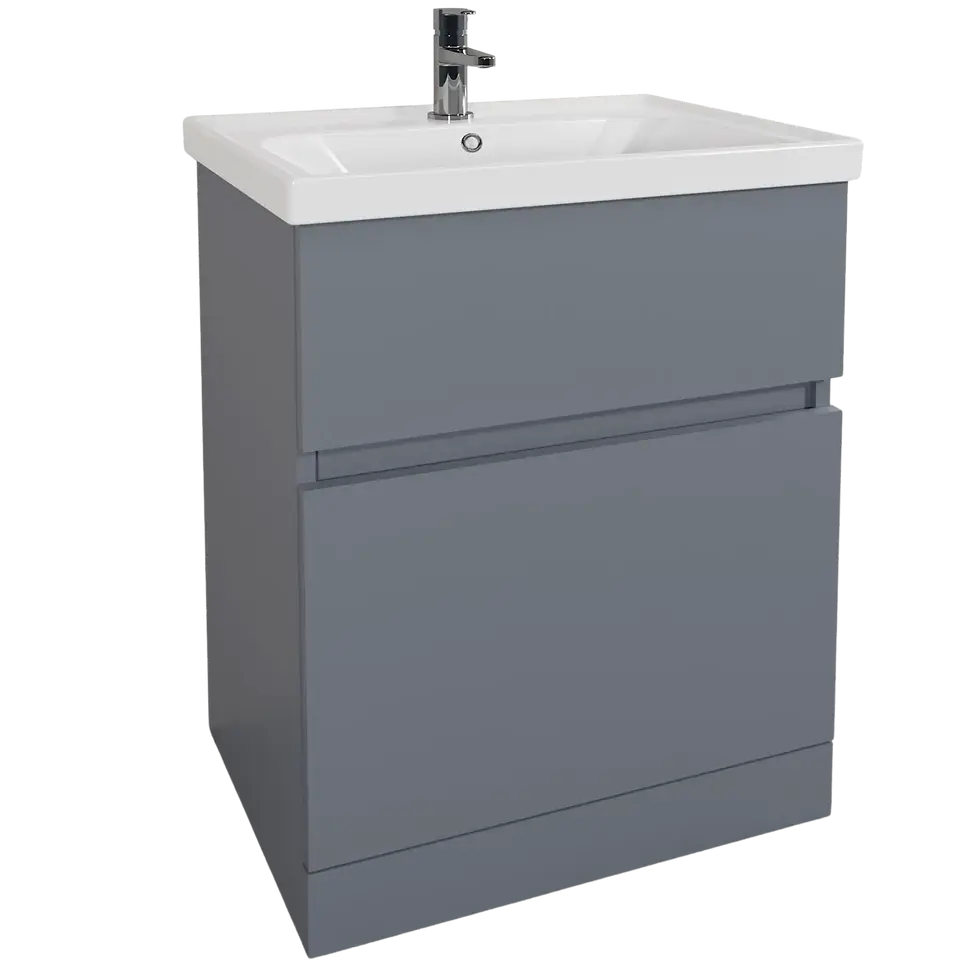 Thumbnail: Issac 600mm Floor Standing Vanity Unit - Matt Grey