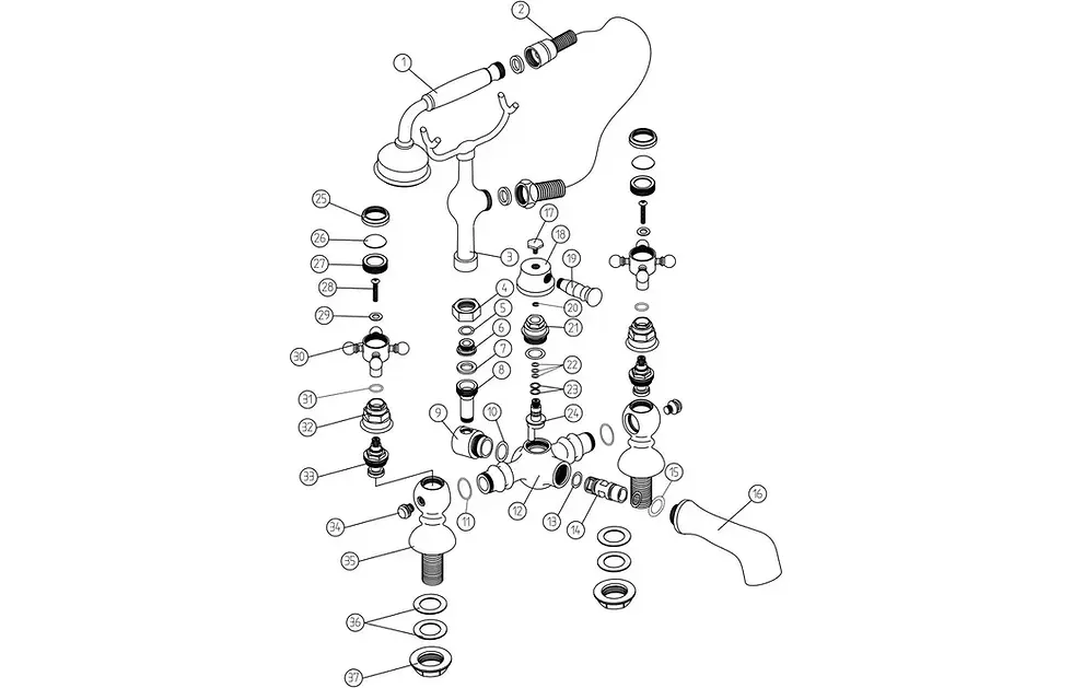 Thumbnail: Tucan Bath/Shower Mixer Tap & Shower Kit - Chrome