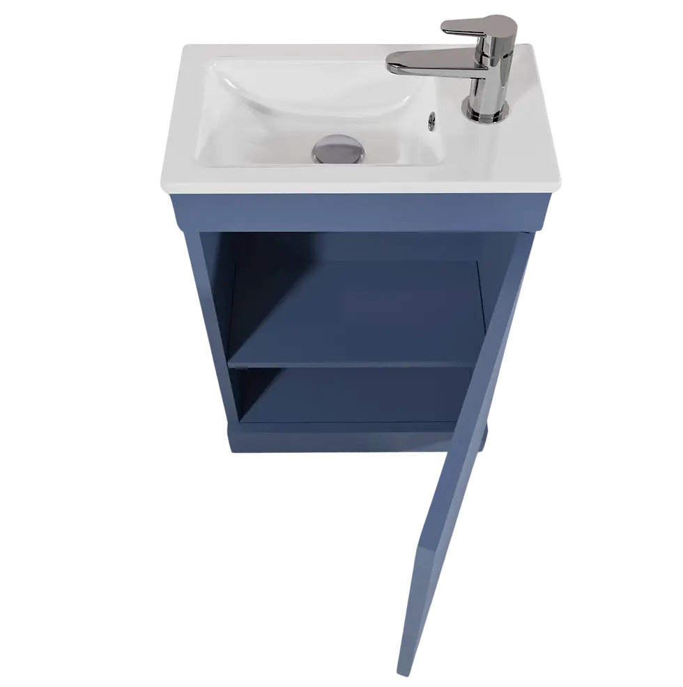 Thumbnail: Wave 420mm Floor Standing Vanity Unit - Dark Blue