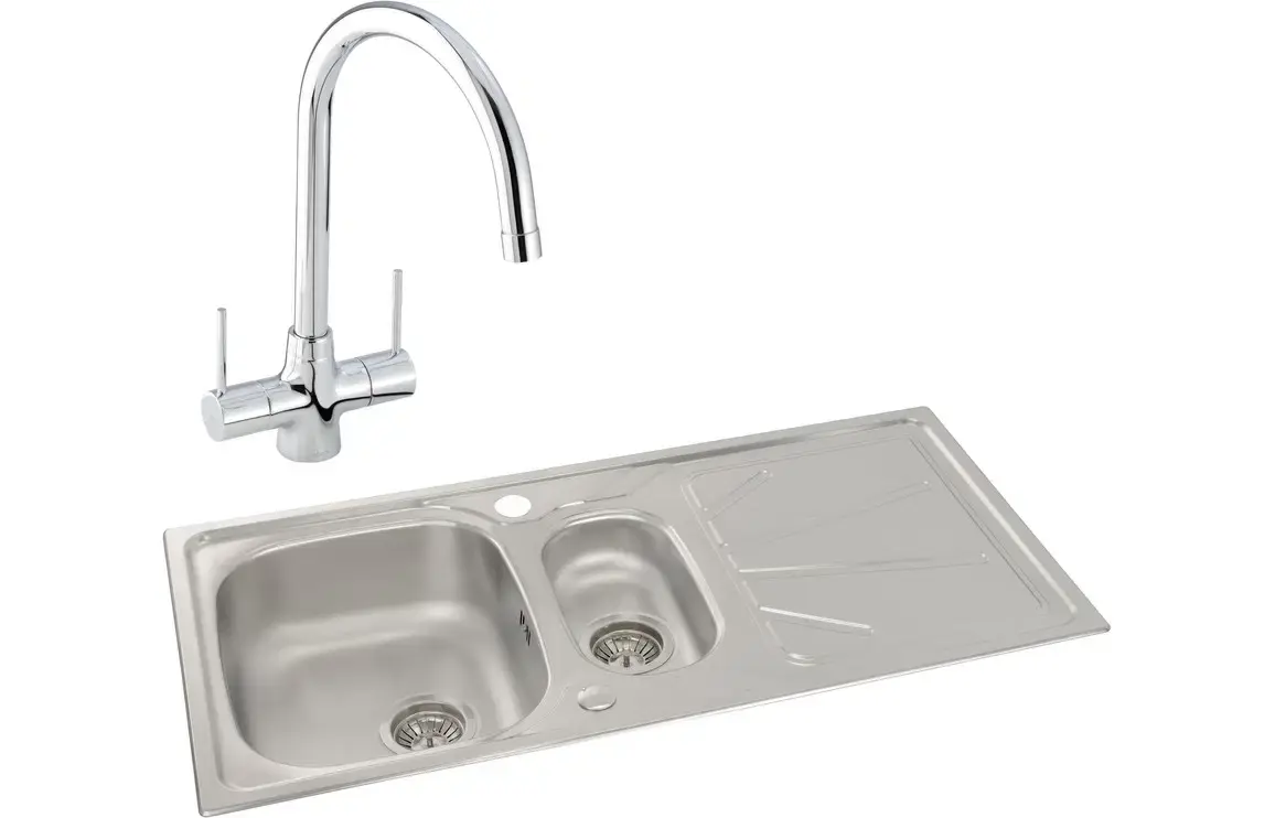 Abode Trydent 1.5B Inset St/Steel Kitchen Sink & Nexa Tap Pack