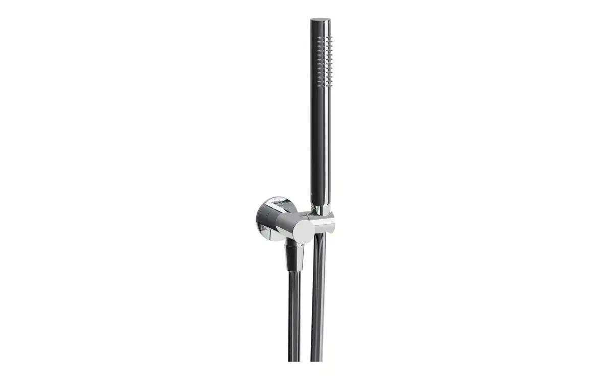 Abode Euphoria Circular Wall Outlet, Shower Handset & Bracket Set - Chrome