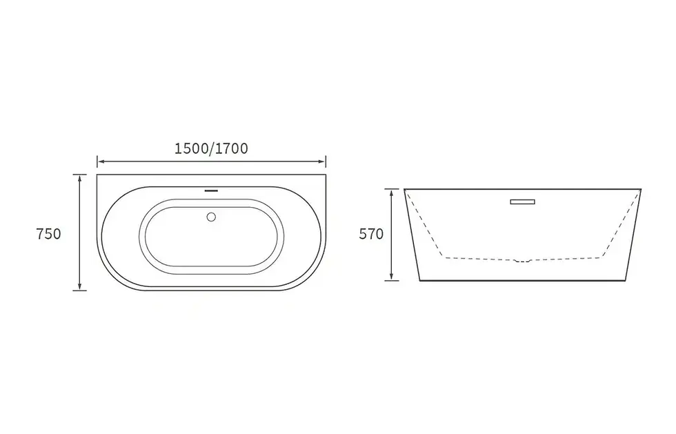 Thumbnail: Lancing Free Standing 1700x750x570mm 0TH Bath